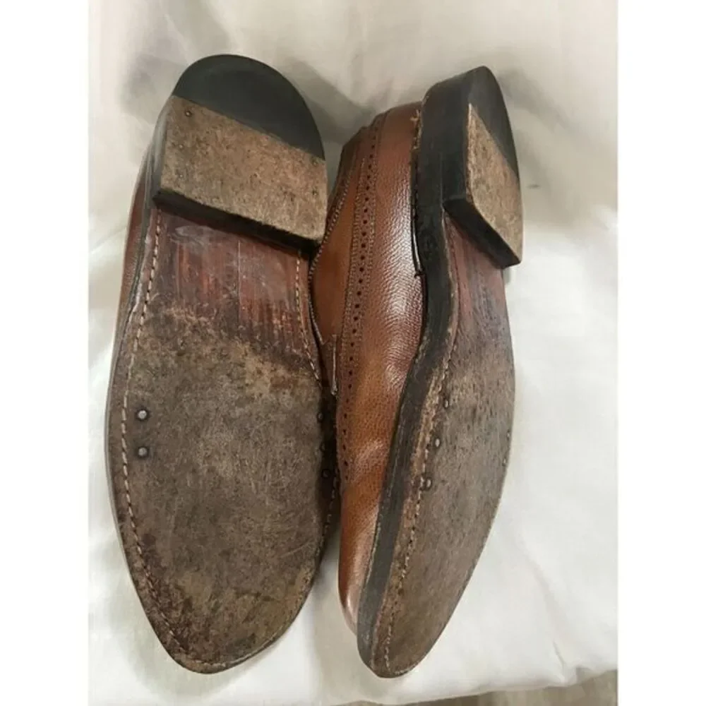 Vintage FLORSHEIM Longwing Shoes‎ 8.5 Whiskey Brown KENMOOR Wingtips Made USA